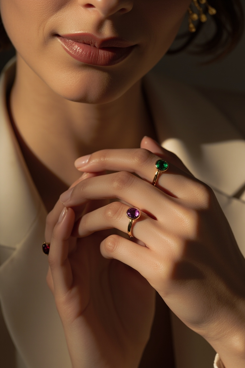 Bezel Birthstone Rings