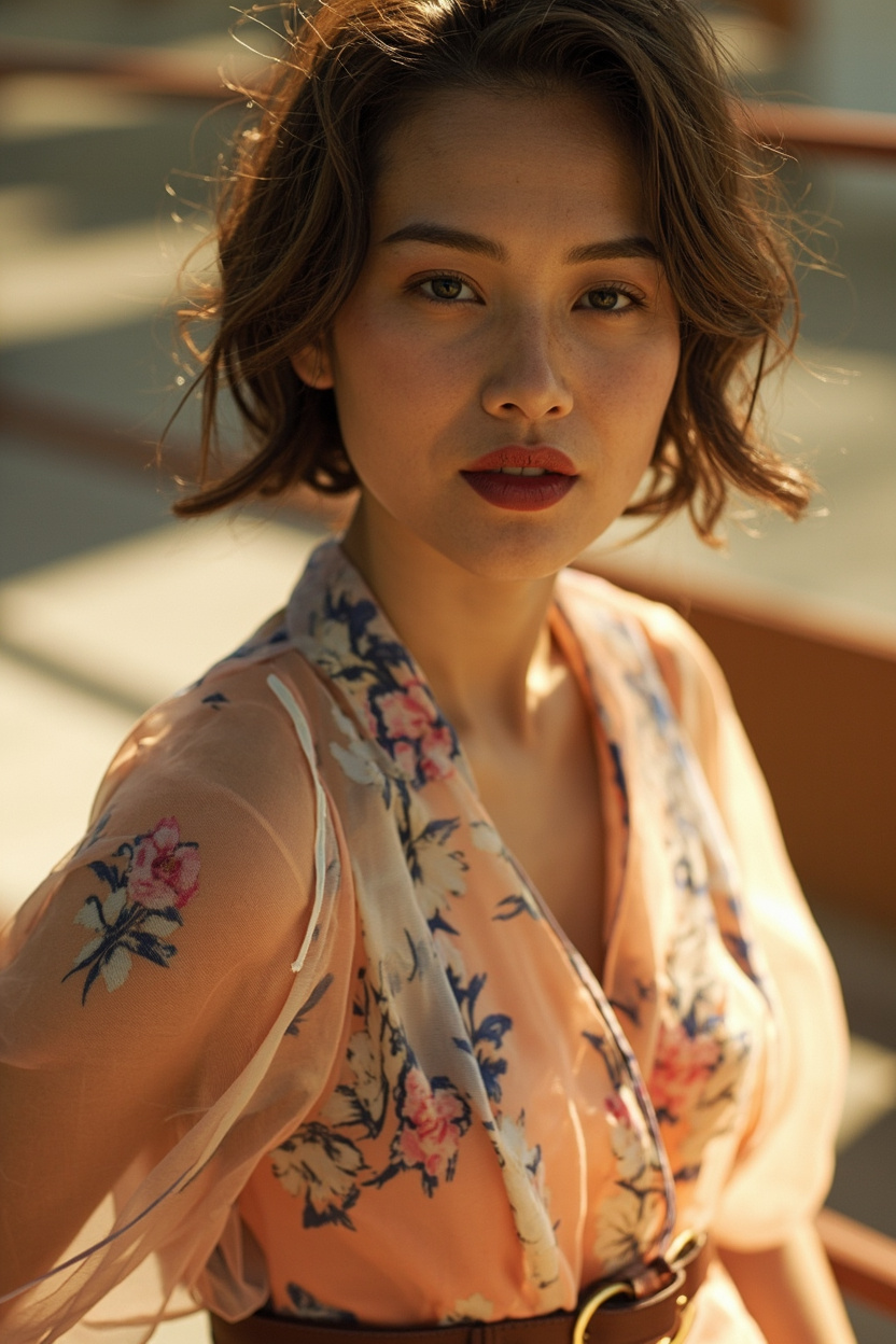 Delicate Buckle with Floral Dress