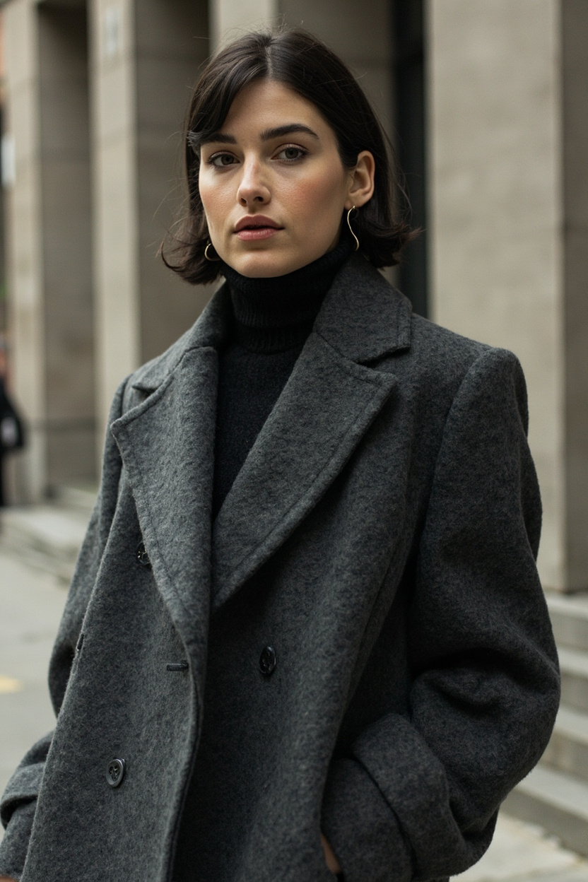 Grey Wool Coat Edit