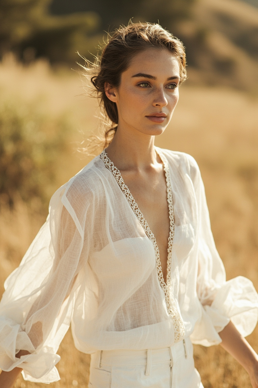 Minimal Embroidered Blouse