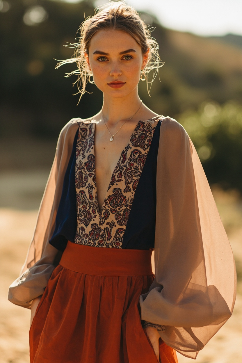 Modern Paisley Accent with Solids