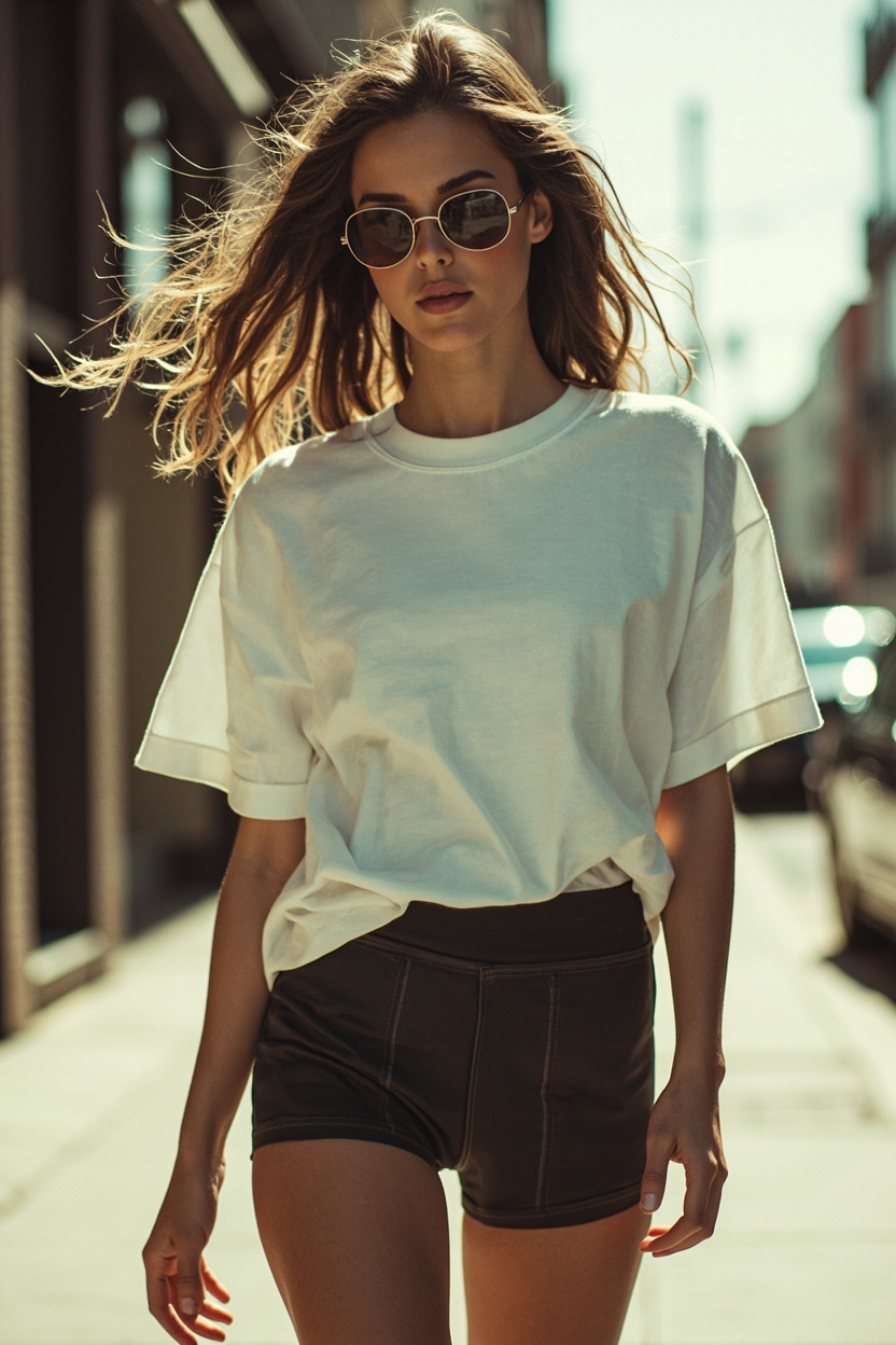 Oversized Tee and Biker Shorts