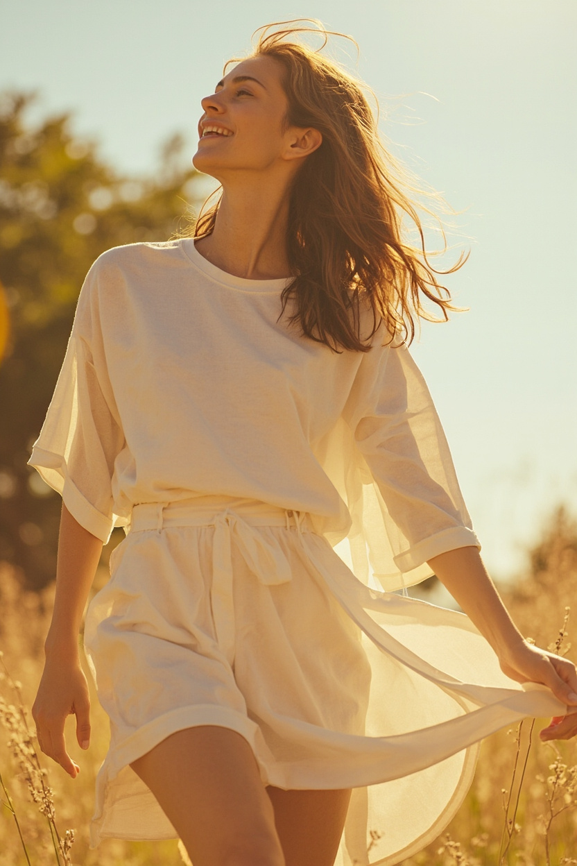 Oversized Tee and High-Waist Shorts