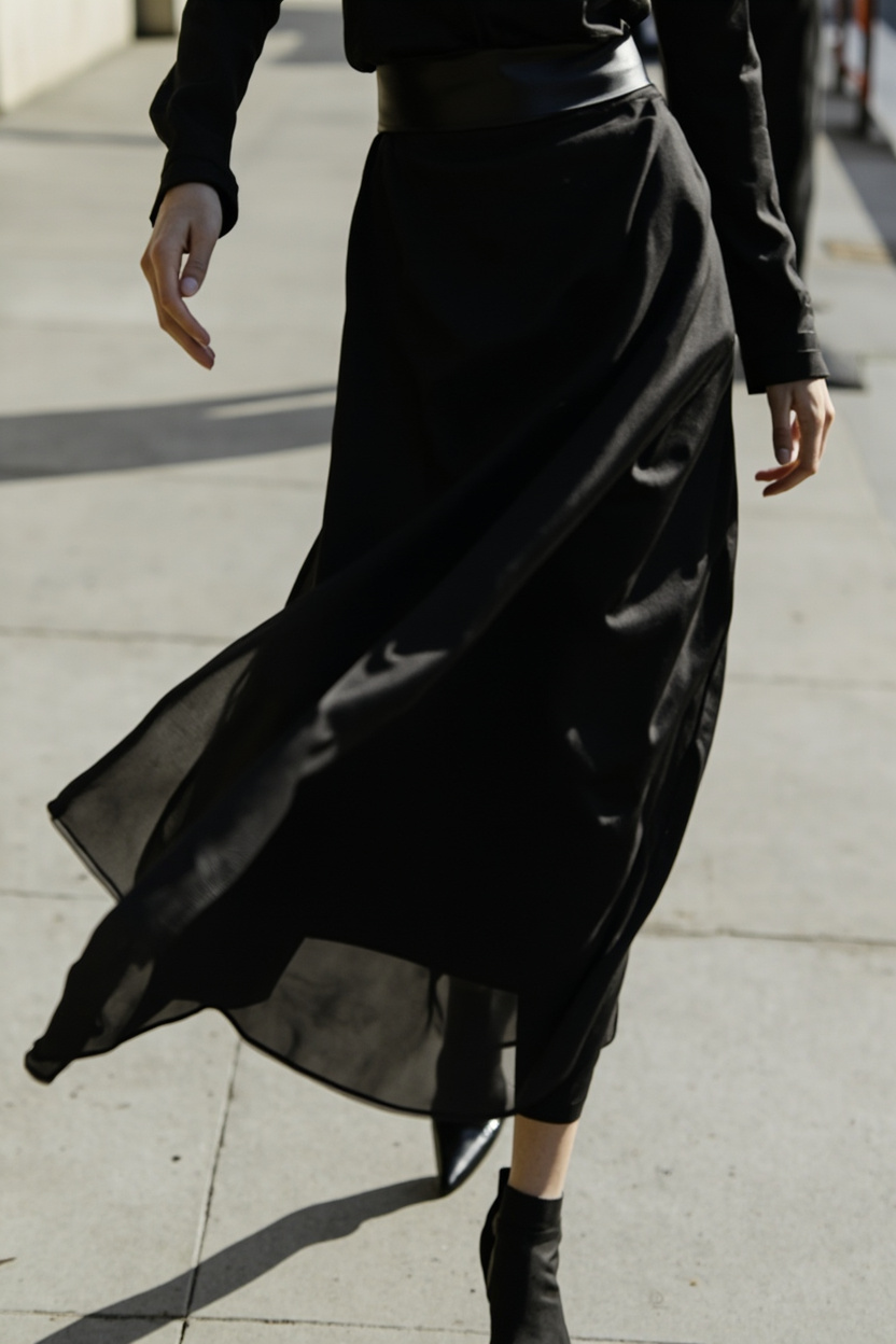 Satin Midi Skirt