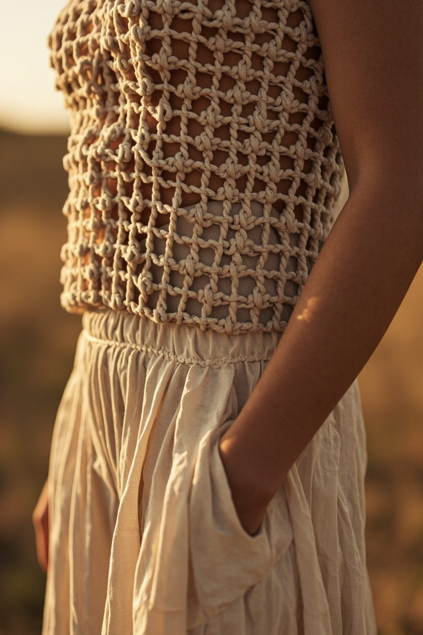 Structured Crochet Top with Midi