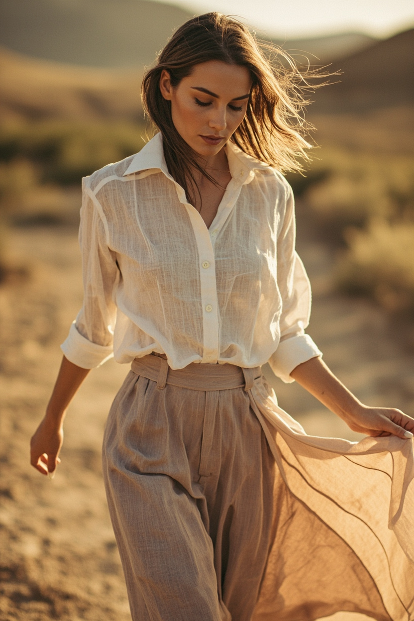Tailored Linen Shirt and Maxi