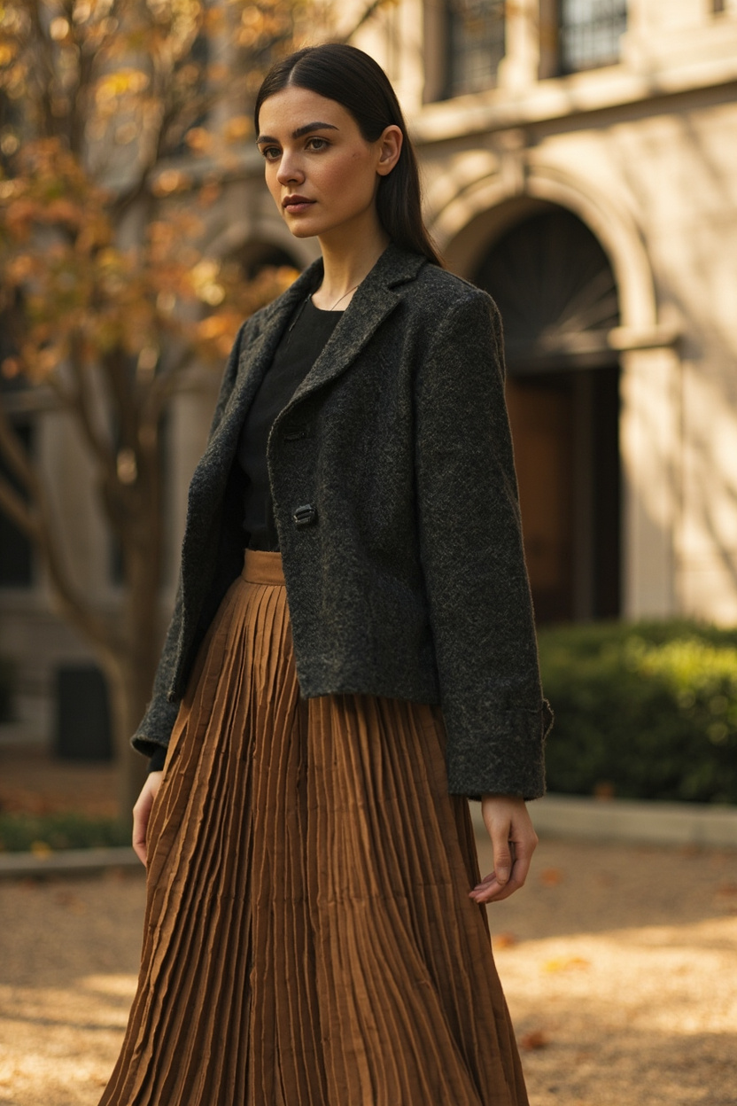 Vintage Blazer with Pleated Skirt