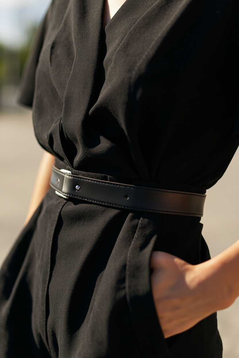 Waist-Cinching Belt with Jumpsuit